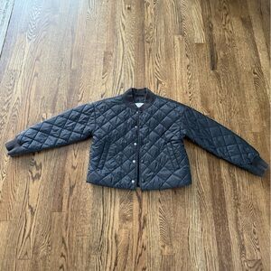 Gap Girls Black Quilted Bomber Jacket